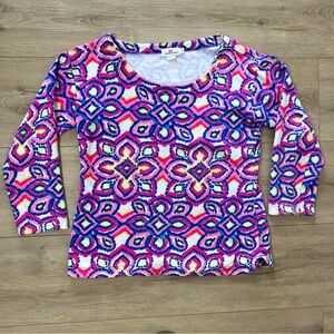 Vineyard Vines Size M Boat Neck Pullover Multicolor Shirt Blouse